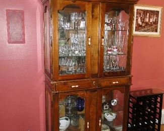 China Cabinet filled with crystal etc.
