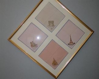 Framed travel handkerchiefs