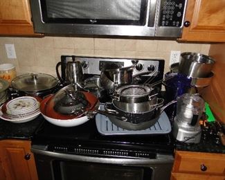 Lots of pots and pans Emeril and more, Emeril knives