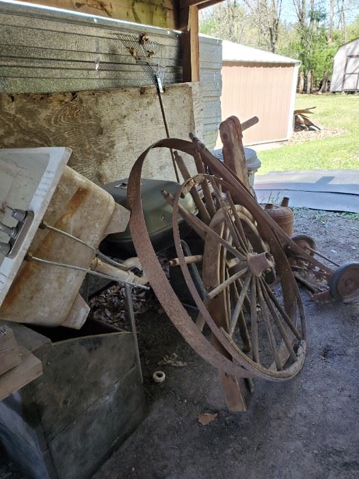 Very old wagon wheels