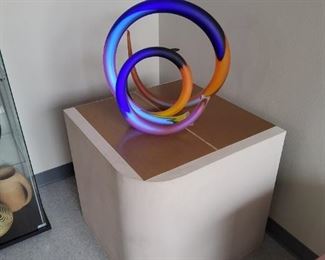 NEON Studio Glass Art Sculpture  by Paul Seide "Radio- Frequency" 