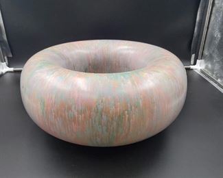 Massive painted turned solid wood bowl by Hap Sakwa
