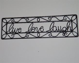 Live Love Laugh Iron Wall Sign