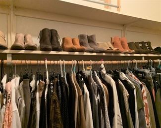 Many items are brand new. Shoe sizes 6-7.5. Clothing sizes medium to 1x. 