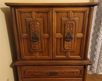 Vintage Carved Wooden Armoire