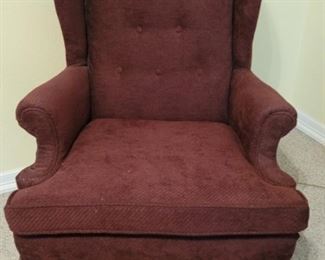 Upholstered Queen Anne Wingback Armchair