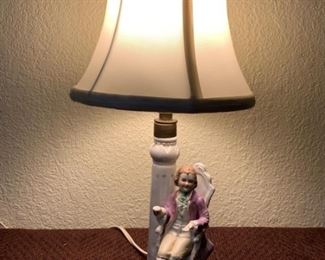 Small Victorian Figural Porcelain Lamp