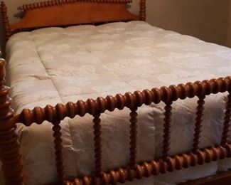 Full Size Bed- this tall mattress really hides the beautiful Headboard 