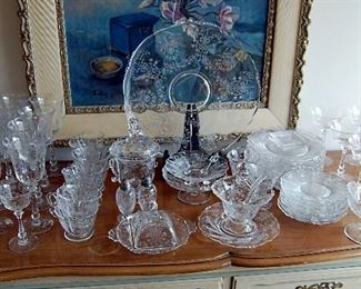 Set of Elegant Fostoria Glassware (Etched!)