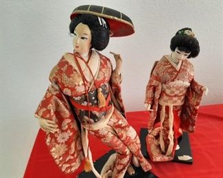 Vintage Asian Geisha Dolls 2 Madam Butterfly