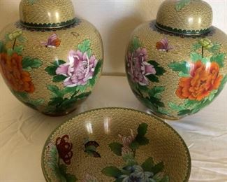 Asian Cloisonne Vases, Bowl