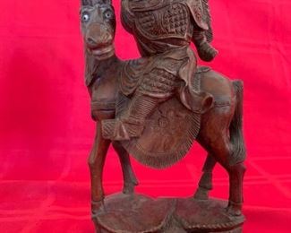 Early 20th Century Chinese Wood Carving Pair