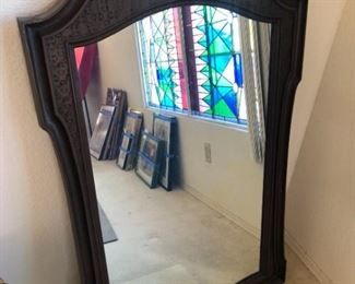 Faux Scroll Wood Mirror
