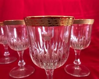 Gold Edged Crystal Goblets