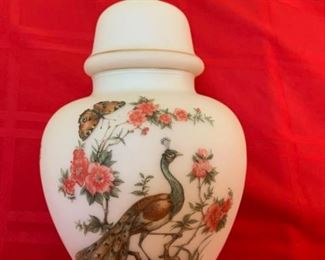 Milk Porcelain Peacock Vase