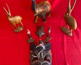 South African Wooden Pieces and African American Tribal Mask
