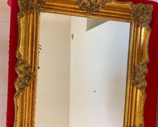 Vintage Golden Framed Mirror Set