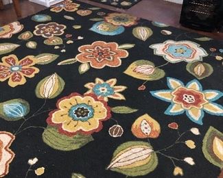 large room size rugs- and smaller matching - black flower  have 3 