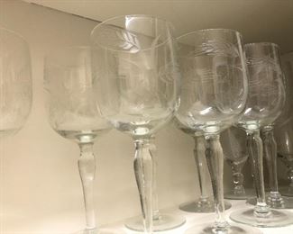 etched  and older set -lovely glasses here 
