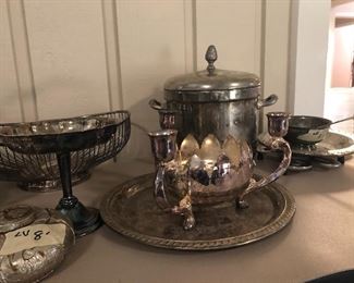 silverplate  and serving items 