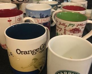 starbucks -collection of all kinds of mugs from years ago to current 