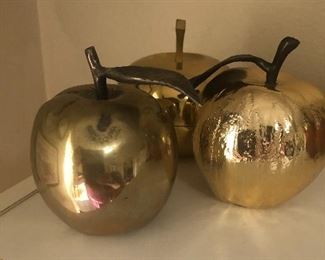 collection of apples- brass -crystal - stone - 