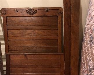 antique twin bed- w/ custom mattress to fit this slightly smaller than today's twin mattress size - beautiful bed- 