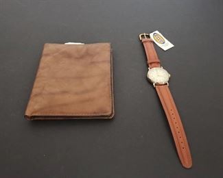 Authentic Fossil Wrist watch and Oak tree wallet