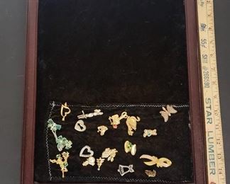 Pin and brooch board w/ various pins