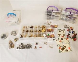 Jewelry Charms and portable organizers with jewelry making supplies