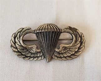 Vintage US Army Airborn Parachute Wings ~ Sterling