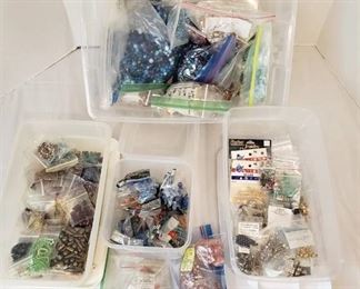 (4) Totes of Jewelry making supplies