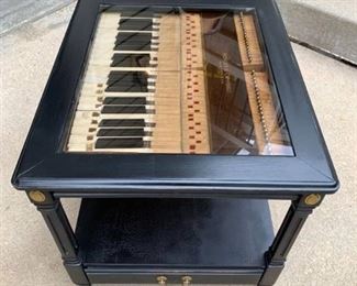 Custom Made Piano Shadow Box End Table - nicely distressed