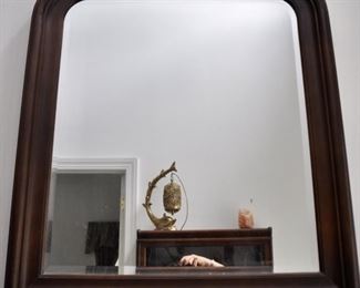 $175 Large Wood Beveled Mirror  36"W x 40"H x 2"D  (lamp pictured in mirror is not for sale)