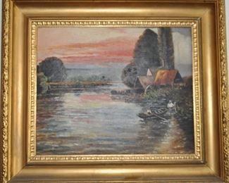 $185 Original Painting by FM Thomas Frame Size: 17"Wx14 1/2H  Canvas Size: 12"Wx10"H