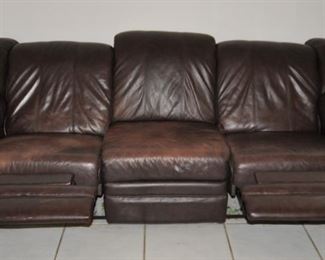 Leather Reclining Sofa w/Nailhead Accents