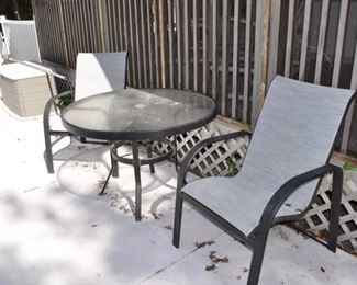 $75 Outdoor Table w/2 Chairs    $50 Pool Storage Box