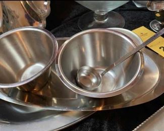 Stainless serving pieces