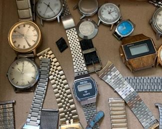 Vintage Watches - large collection of watches and watch parts, bands