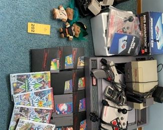 Vintage Nintendo Gaming Console and Nintendo Games, Mario Brothers, Nintendo Game Boy Package, NES Advantage