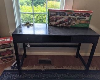 black desk wooden
