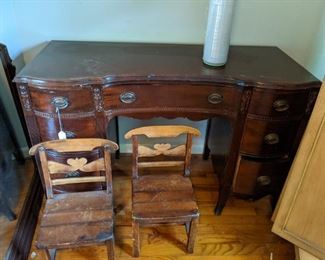 Two childrens chairs. Nice mahogany desk