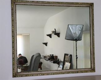 Distressed Unique 70’s Style Finished Wall Mirror