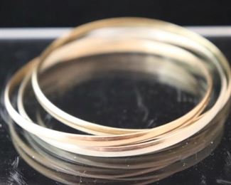 18K YG Triple Bangle Bracelet - Fred Of Paris