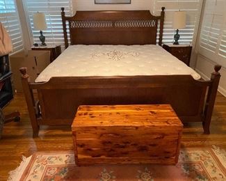 King bed, cedar chest, Chinese rug