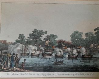 The Jubilee Naval Action on the Serpentine in Commemoration of the Battle of the Nile.Thomas Palser etching aquatint.
