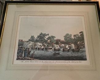 Set of 4  hand-colored etchings- The Grand Jubilee Celebrations in London's Parks. Published in 1814 by Thomas Palser.