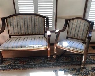 Antique Love Seat and Rocking Chair