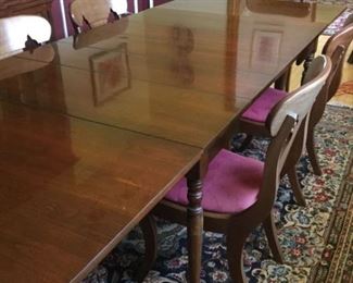 Large Antique Drop Leaf Table and 6 Chairs