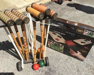 Vintage Outdoor Croquet and New Beanbag Toss